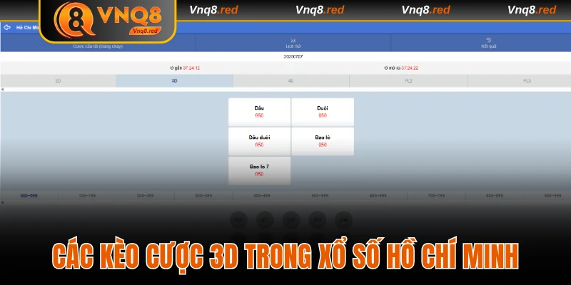 Các kèo cược 3D trong xổ số Hồ Chí Minh Vip