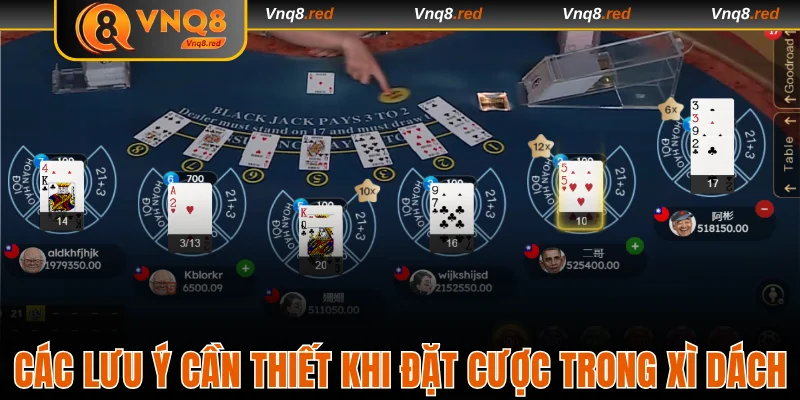 Các lưu ý cần thiết khi đặt cược trong xì dách