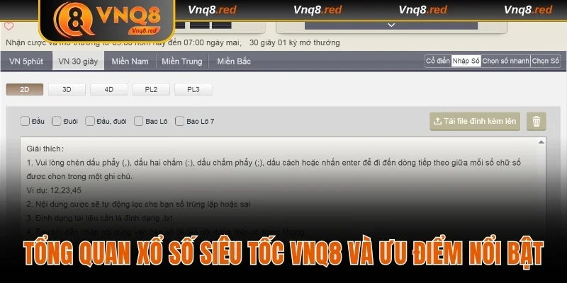 Tổng quan xổ số siêu tốc VNQ8 và ưu điểm nổi bật